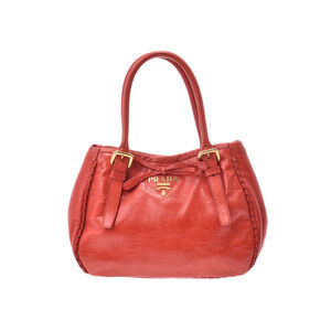 Prada handbag vermilion leather strap